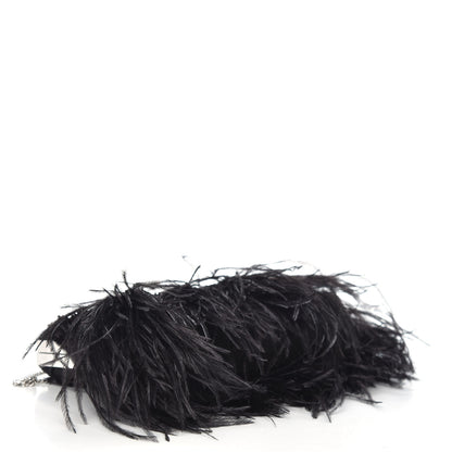 Jimmy Choo Satin Feather Crystal Embellished Celeste Clutch Black 4 of 7