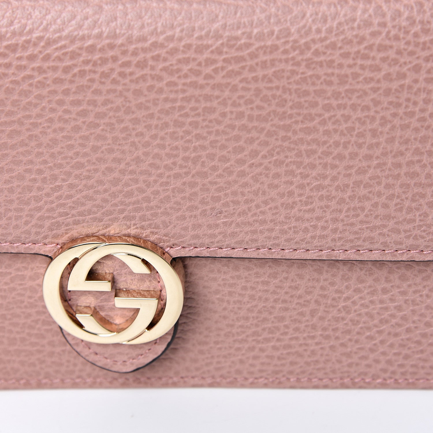 Gucci Dollar Calfskin Interlocking G Chain Wallet Soft Pink 12 of 13