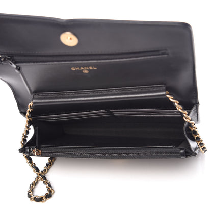Chanel Caviar Quilted CC Filigree Wallet On Chain WOC Black 5 of 11