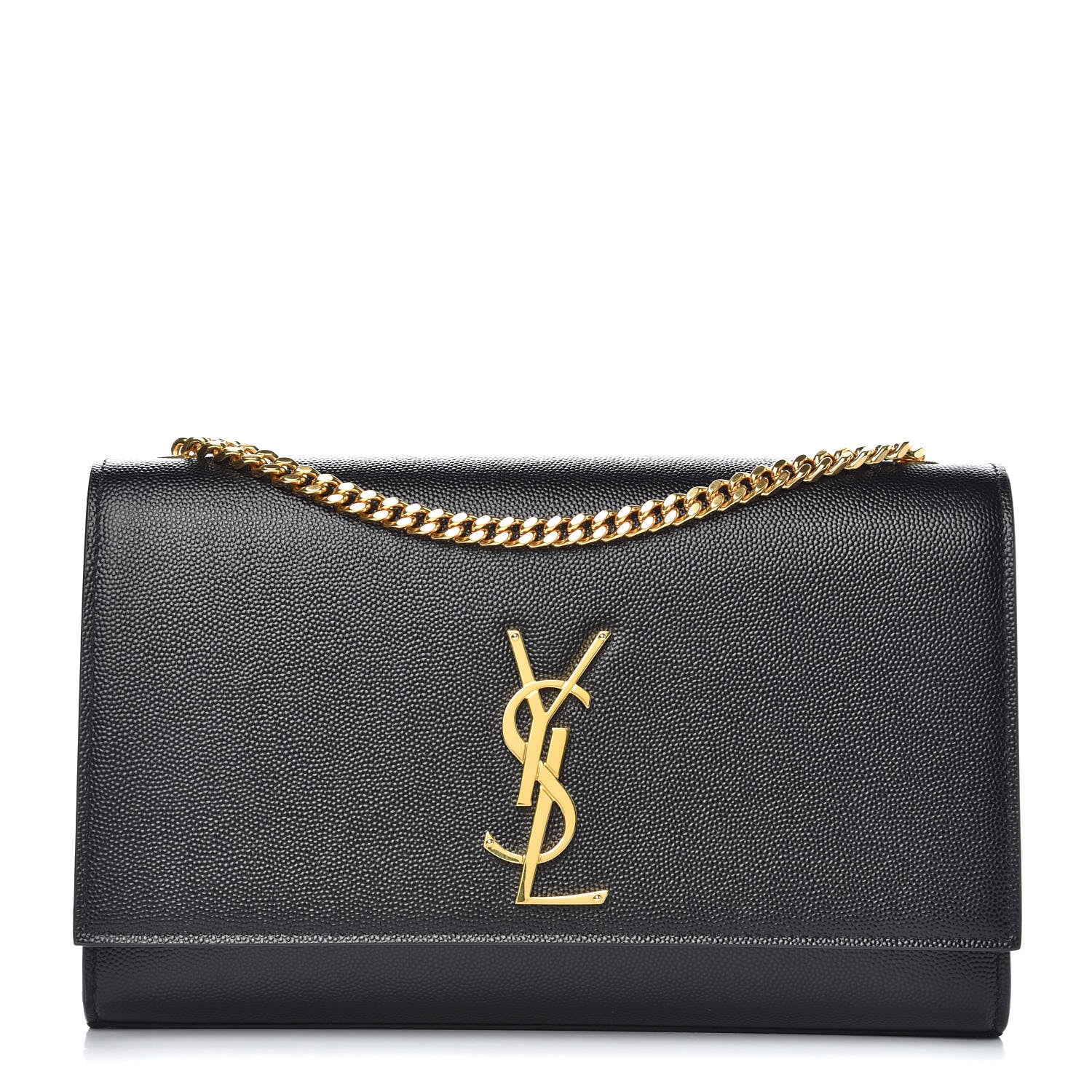 Saint Laurent Grain De Poudre Medium Classic Monogram Kate Satchel Black 1 of 8