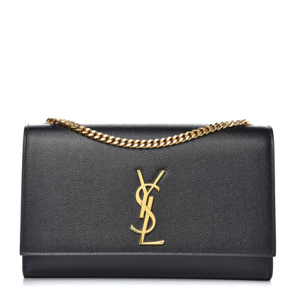 Saint Laurent Grain De Poudre Medium Classic Monogram Kate Satchel Black 1 of 8