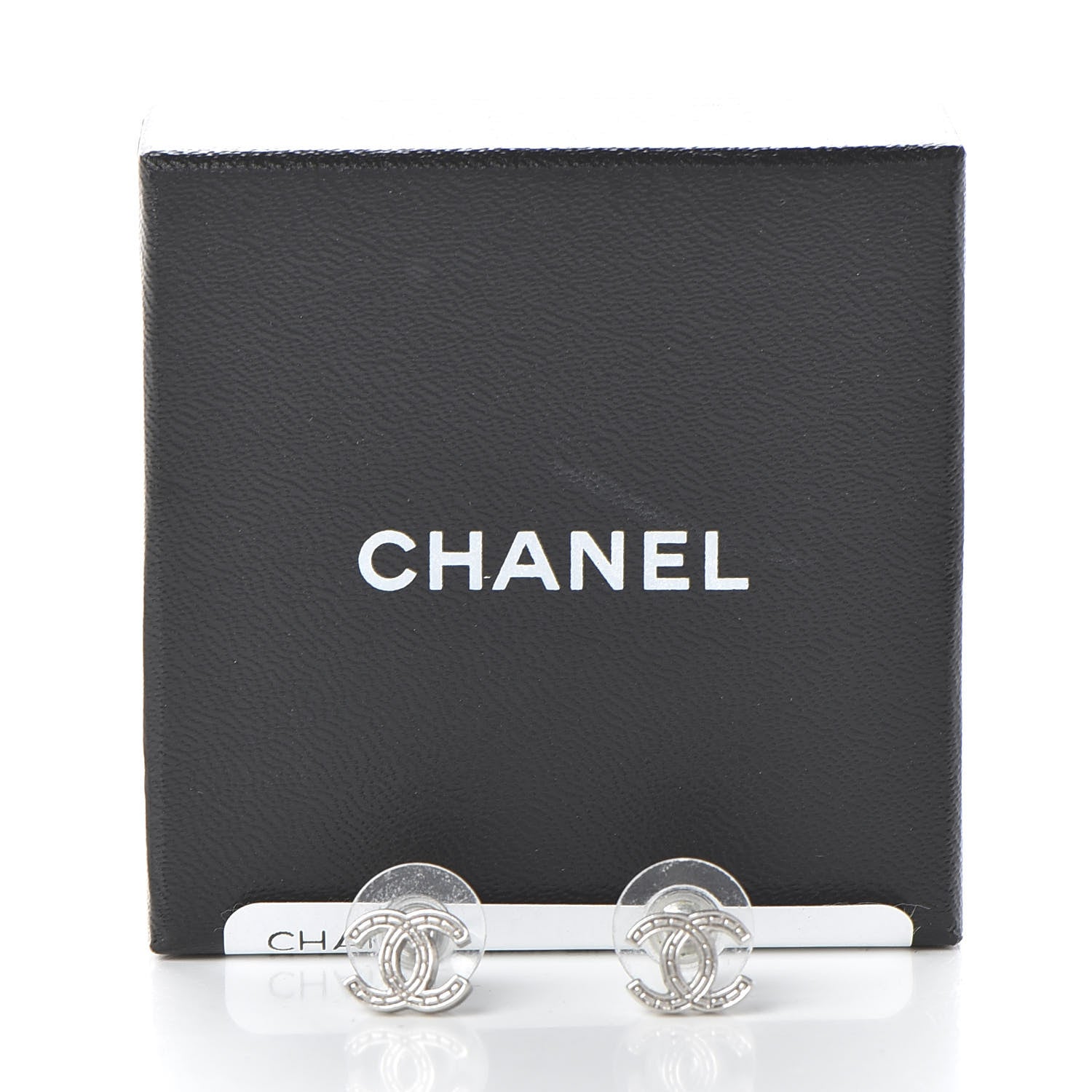 Chanel Metal CC Earrings Silver 4 of 4
