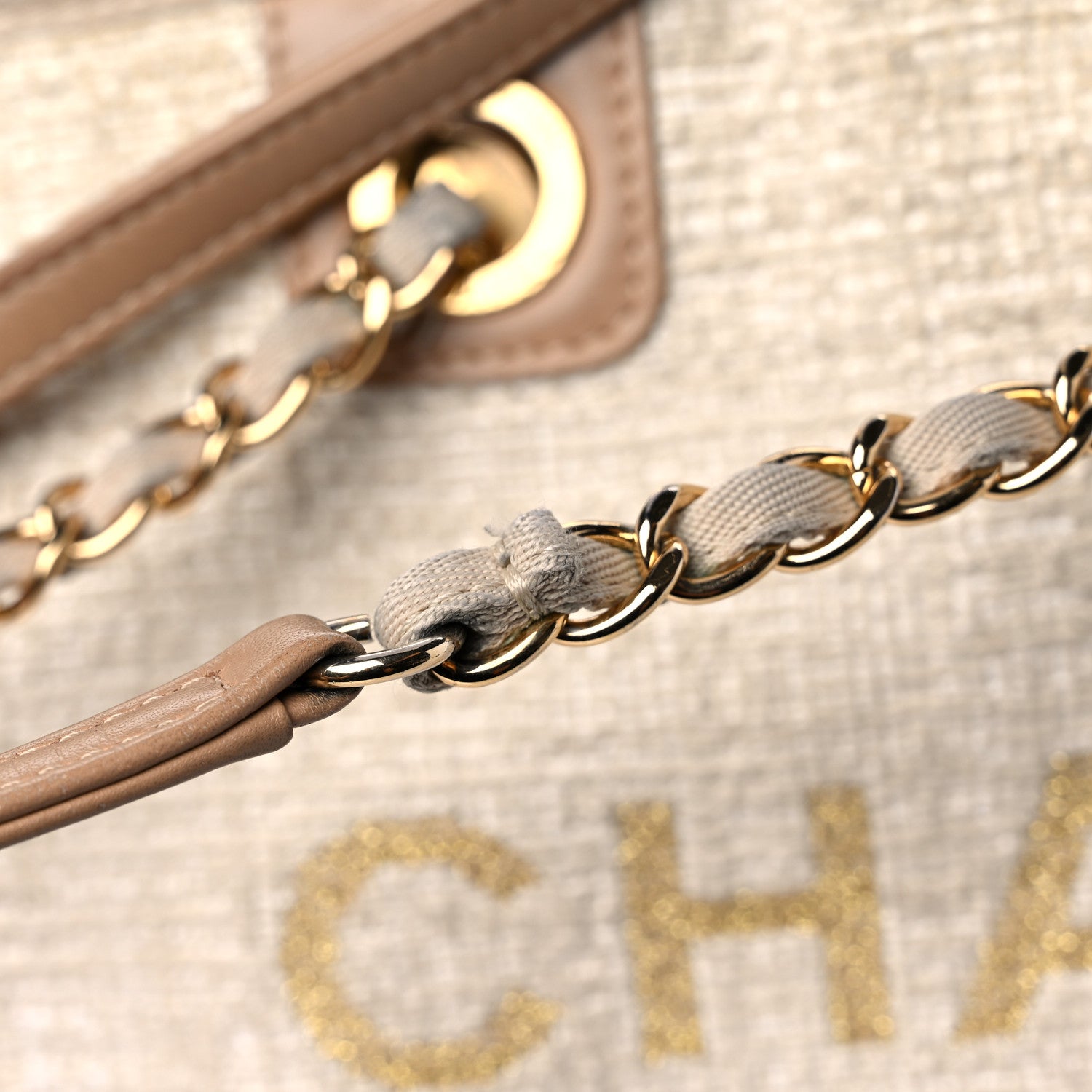 Chanel Lurex Boucle Small Deauville Tote Ivory 17 of 18