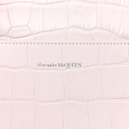 Alexander McQueen Calfskin Crocodile Embossed Knuckle Shoulder Bag Light Pink 6 of 14
