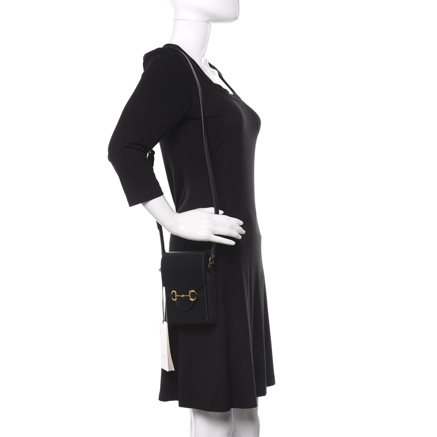 Boarded Plutone Calfskin Mini Horsebit 1955 Crossbody Bag Black