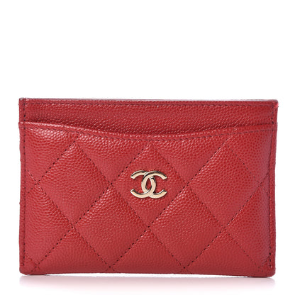 Chanel Caviar Quilted Card Holder Red 1 of 13