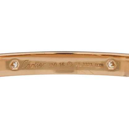 Cartier 18K Pink Gold 4 Diamond LOVE Bracelet 16 5 of 7