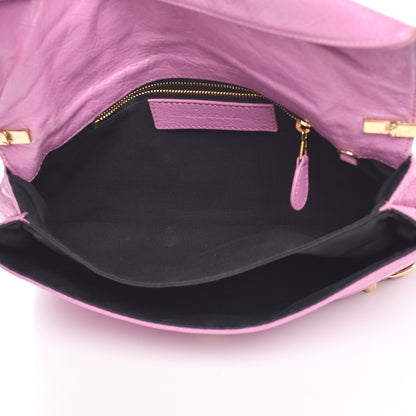 Balenciaga Agneau Giant 12 Gold Hardware Envelope Strap Clutch Rose Berlingot 5 of 11