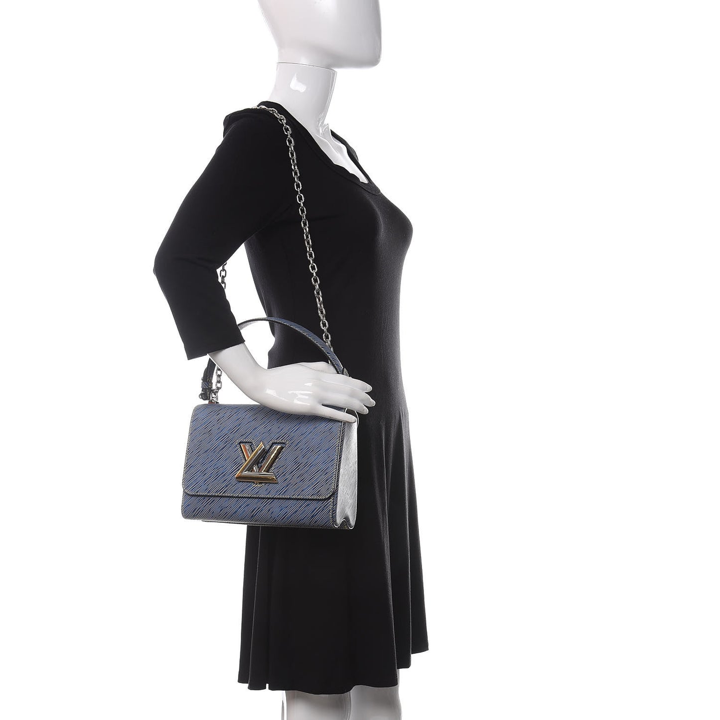 Epi Twist Shoulder Bag MM Denim Light