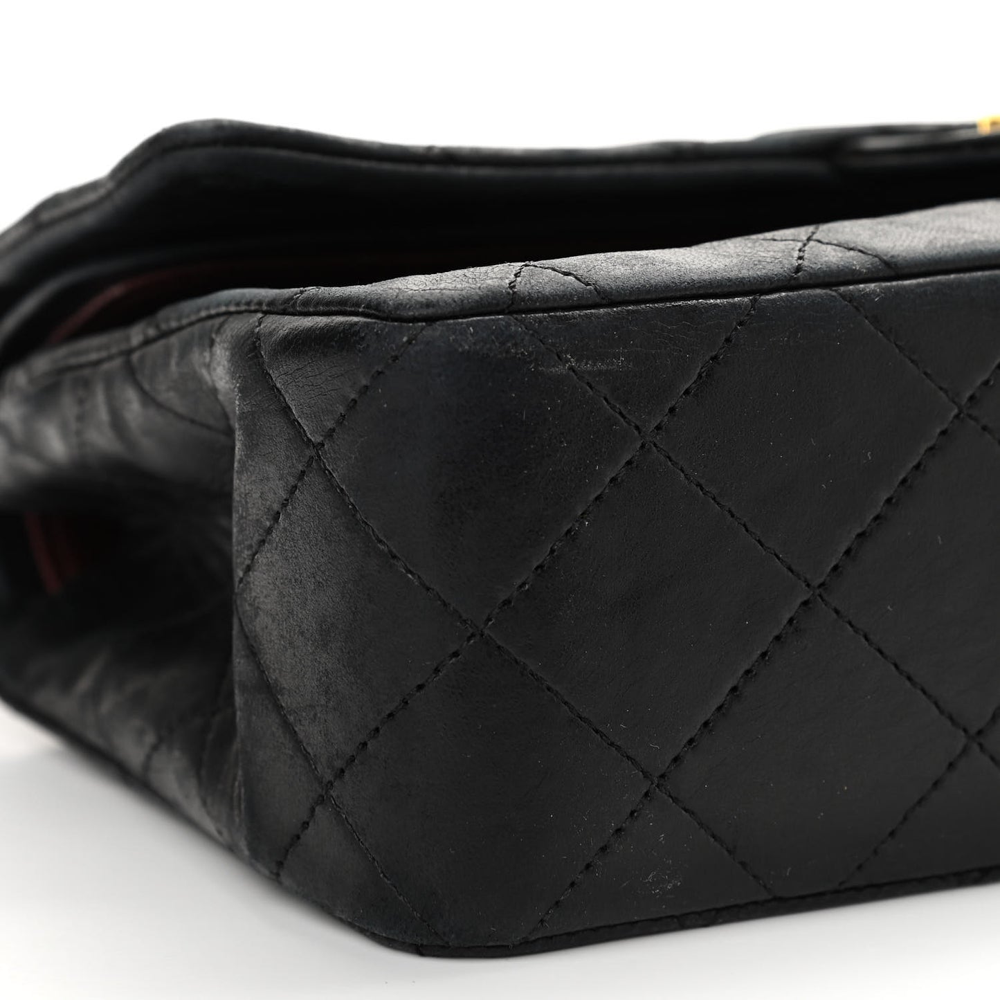 Lambskin Quilted Small Double Flap Black