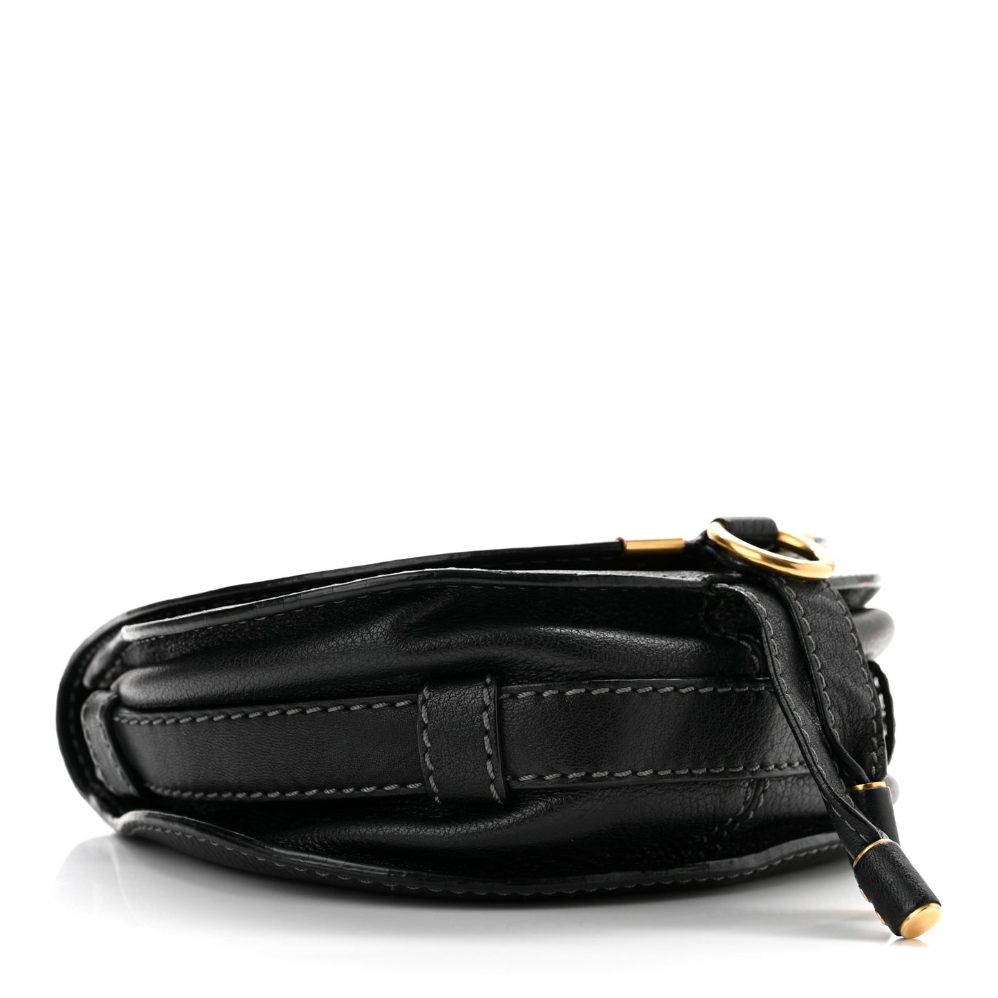 Calfskin Mini Marcie Round Crossbody Bag Black