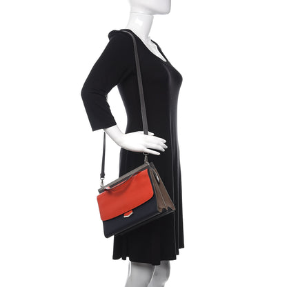 Fendi Vitello Elite Flamingo Colorblock Demi Jour Shoulder Bag Papavero Multicolor Asfalto 2 of 14