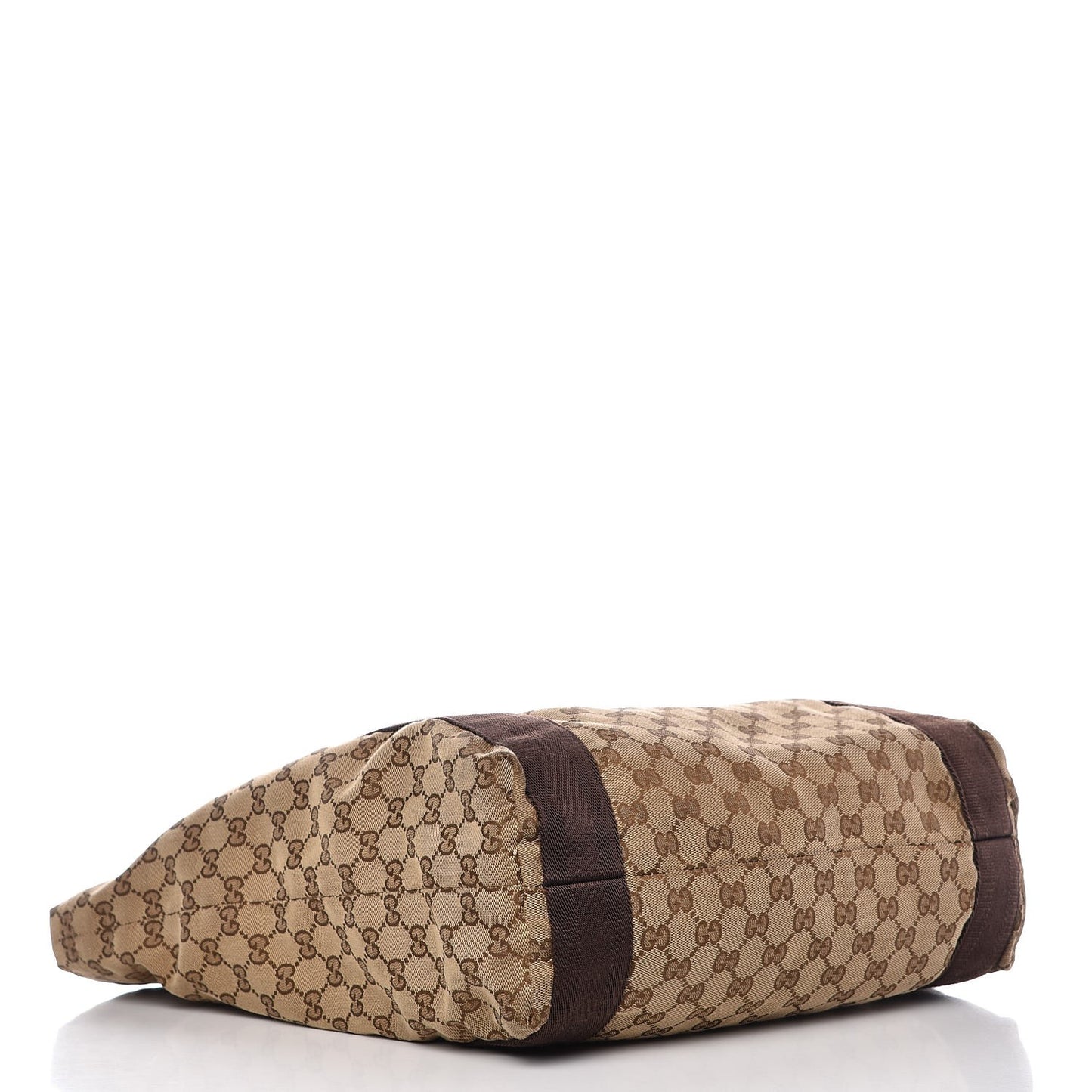 GG Monogram Medium Web Handle Vertical Tote Dark Brown