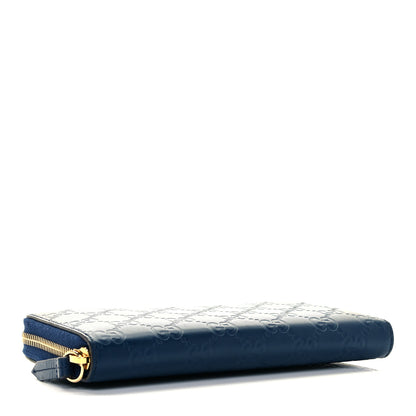 Gucci Guccissima Zip Around Wallet Blue 4 of 8