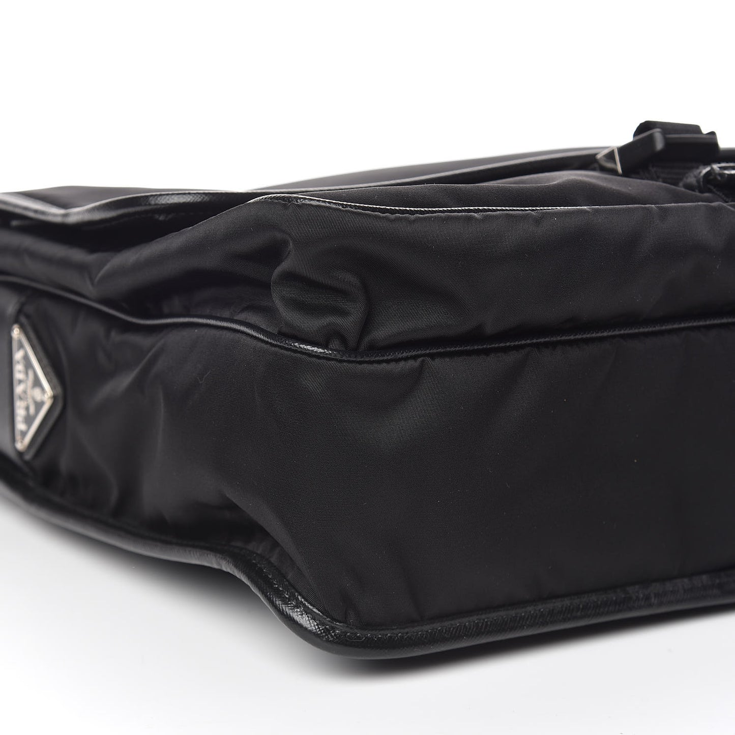 Tessuto Nylon Saffiano Messenger Satchel Black