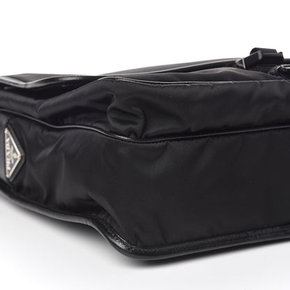 Prada Tessuto Nylon Saffiano Messenger Satchel Black 5 of 11