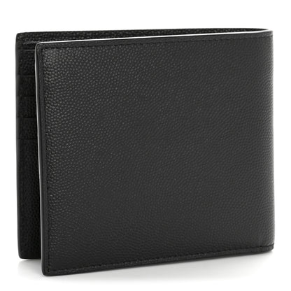 Saint Laurent Grain De Poudre Monogram Monochrome East West Cassandre Bifold Wallet Black 5 of 18