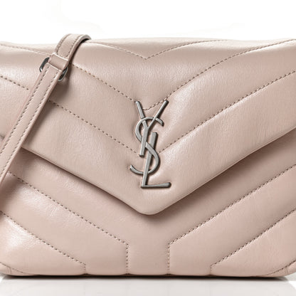 Saint Laurent Calfskin Y Quilted Monogram Toy Loulou Crossbody Bag Marble Pink 7 of 12