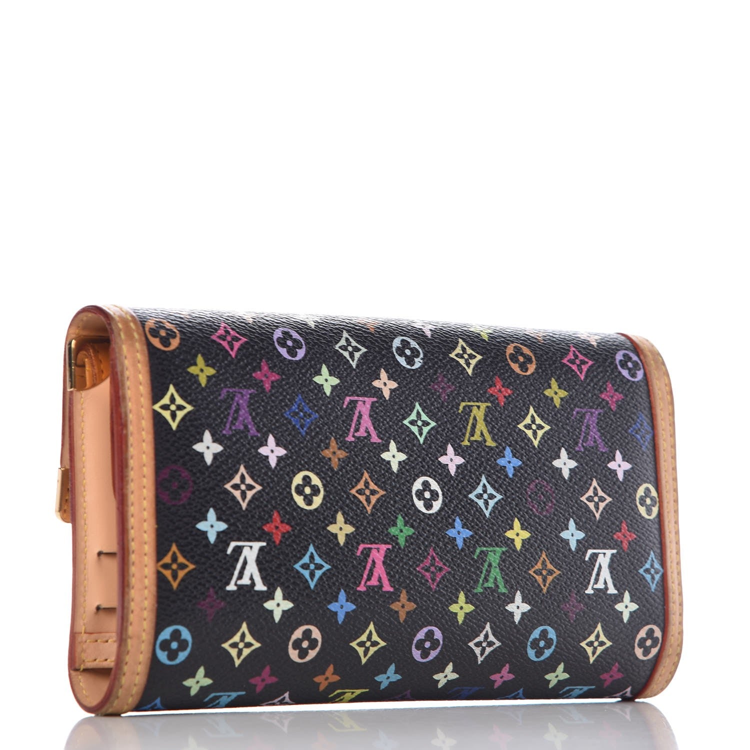 Louis Vuitton Monogram Multicolor Porte Tresor International Wallet Black 3 of 7