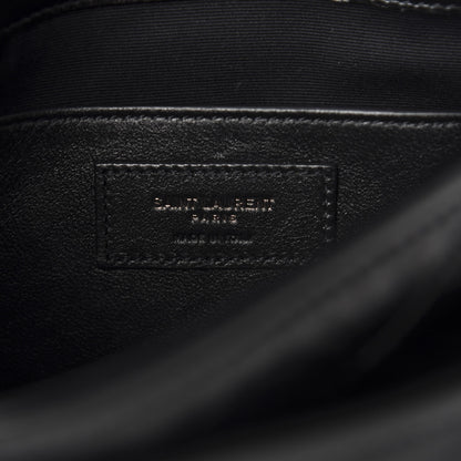 Saint Laurent Crinkled Calfskin Matelasse Monogram Baby Niki Chain Satchel Black 12 of 15