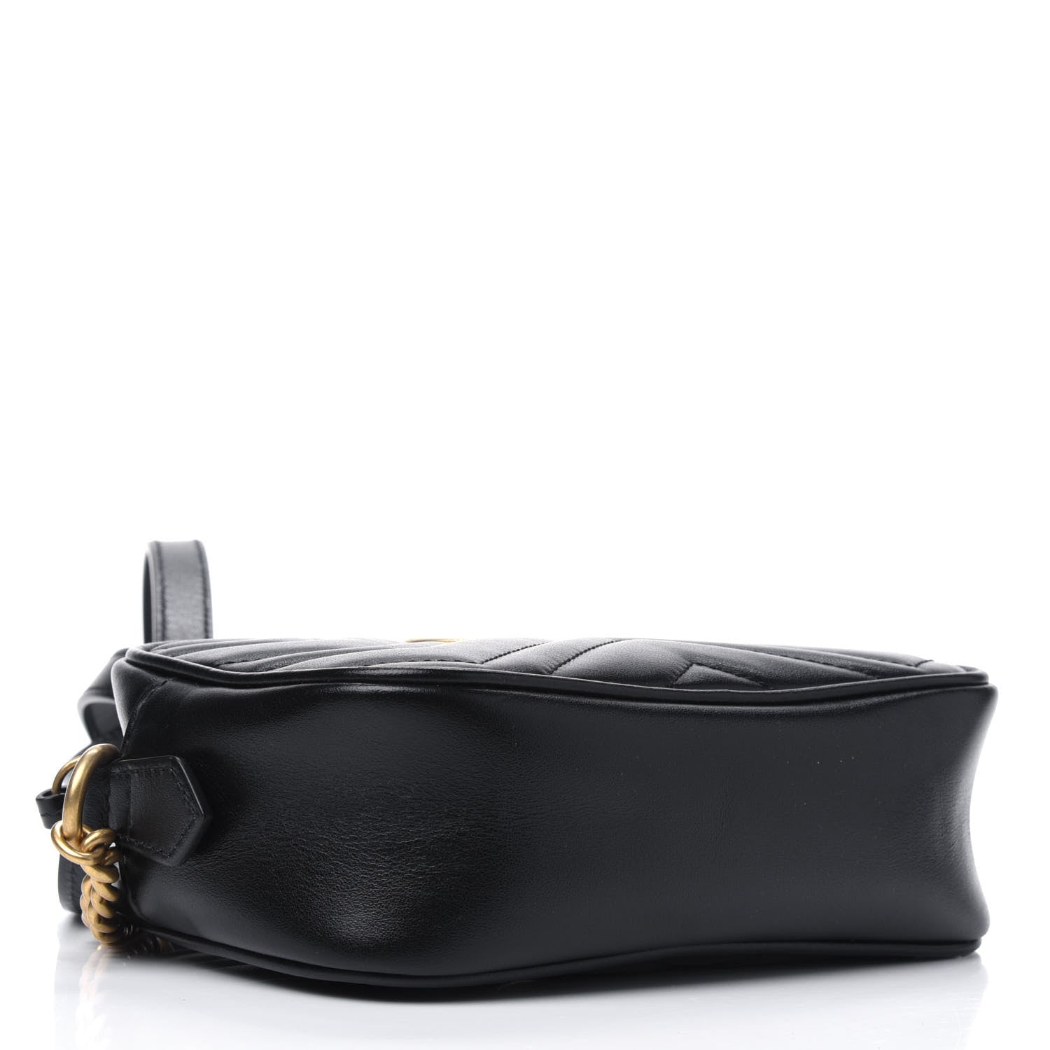 Gucci Calfskin Matelasse Mini GG Marmont Chain Shoulder Bag Black 3 of 6