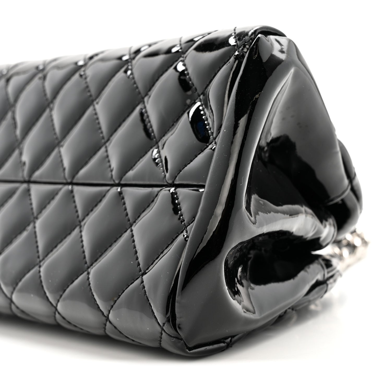 Patent Quilted Small Just Mademoiselle Bowling Bag Black