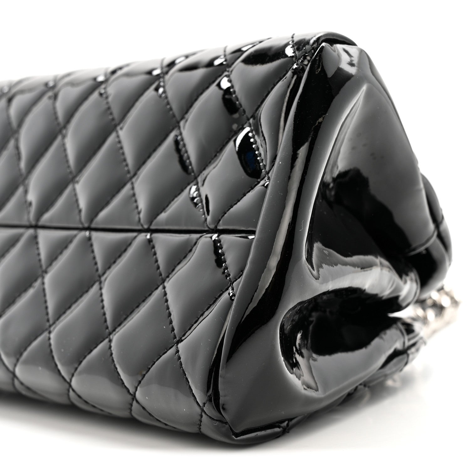 Chanel Patent Quilted Small Just Mademoiselle Bowling Bag Black 13 of 14