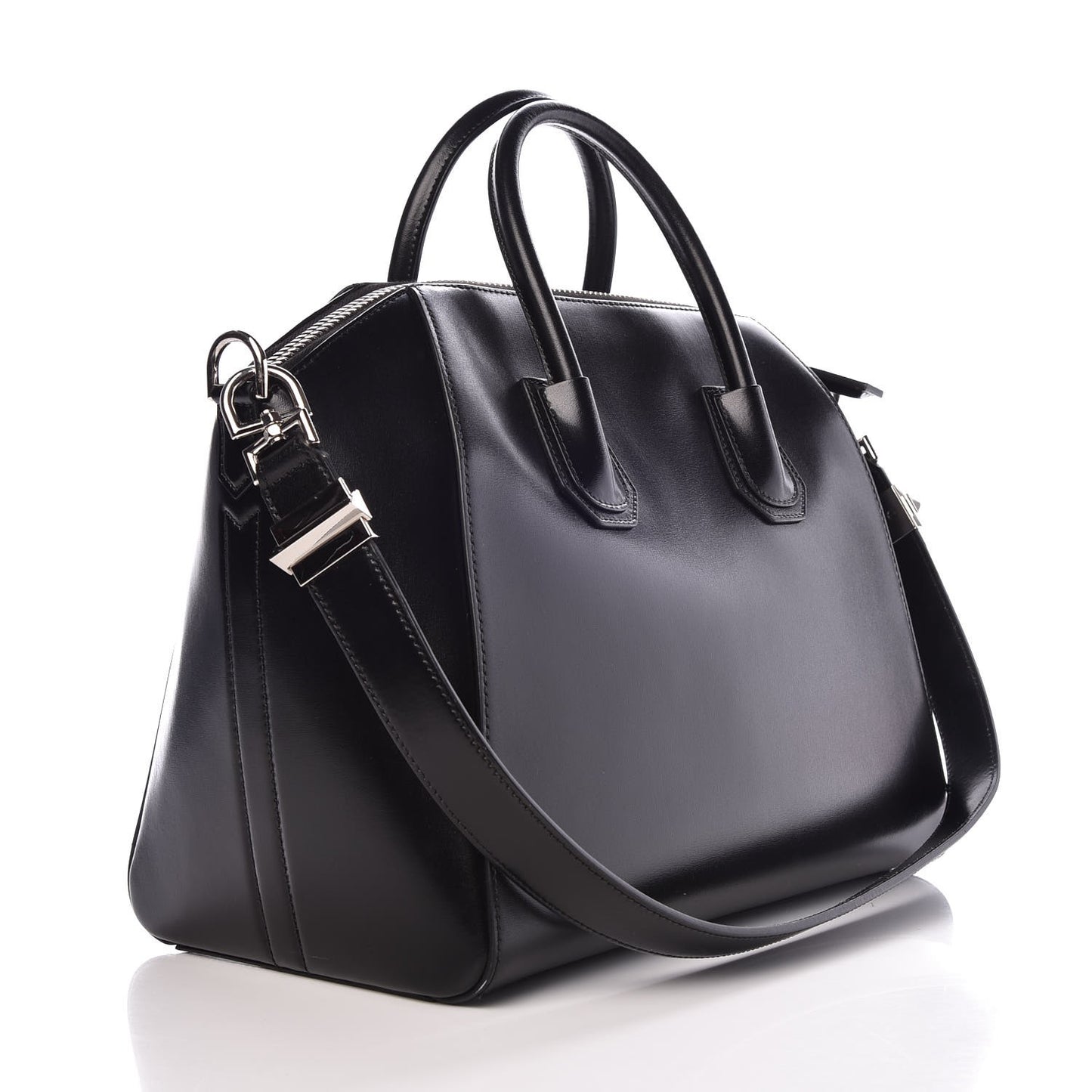 Shiny Lord Calfskin Medium Antigona Black