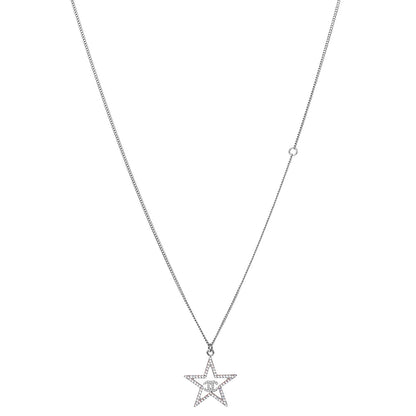 Chanel Ruthenium Crystal Star CC Necklace Iridescent Pink 1 of 6