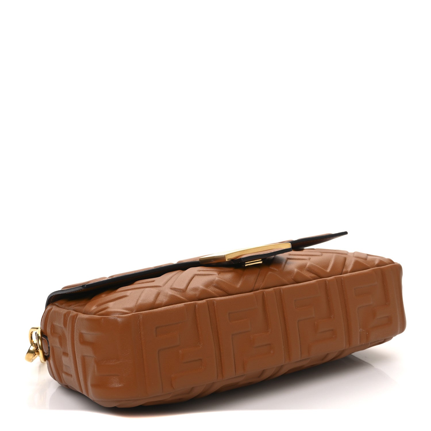 Fendi Nappa FF 1974 Embossed Baguette Brandy 4 of 11