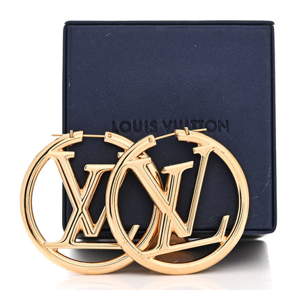 Louis Vuitton Metal Louise Hoop Earrings Gold 5 of 5