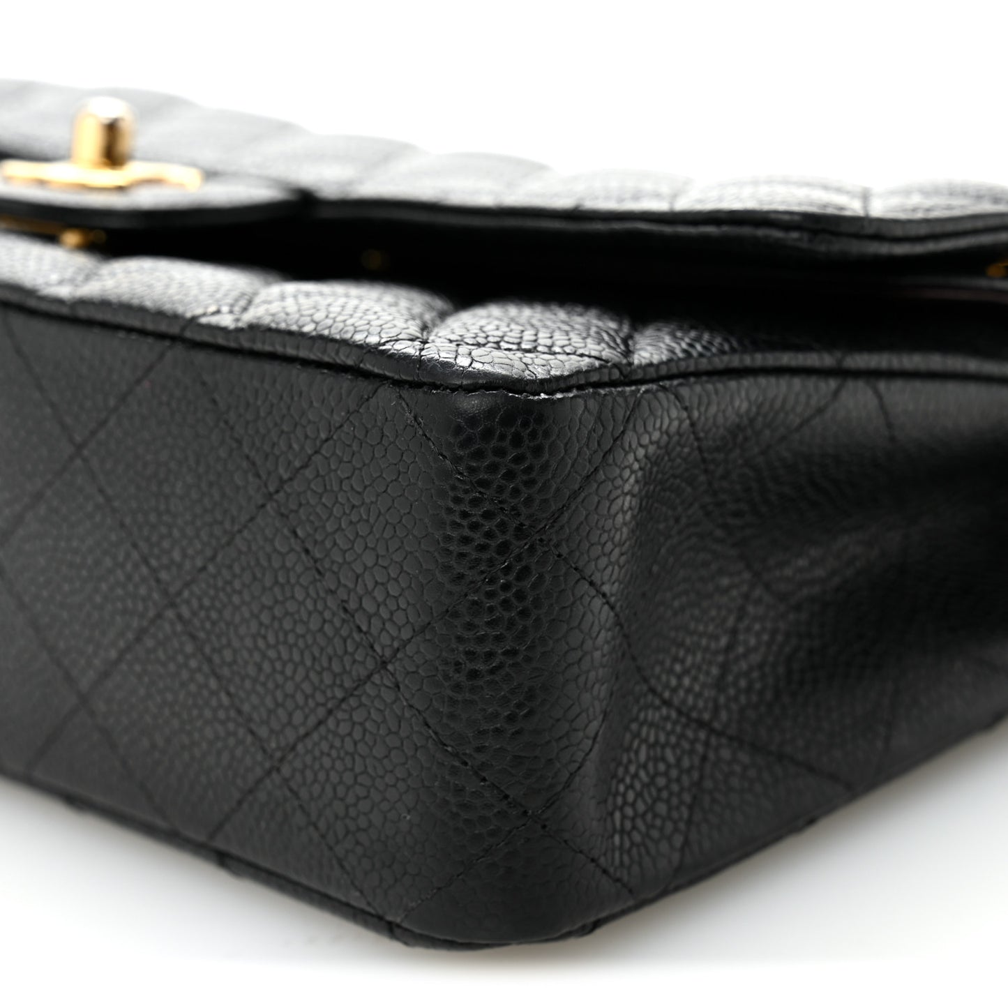 Caviar Quilted Medium Double Flap Black