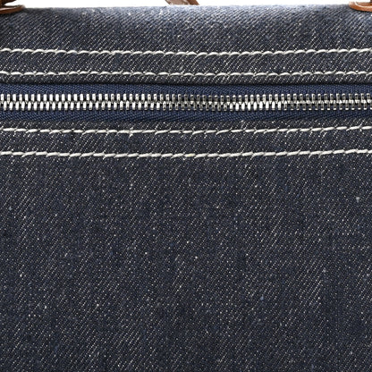 Loro Piana Denim L19 Extra Pocket Pouch Blue Warm Tan 7 of 9