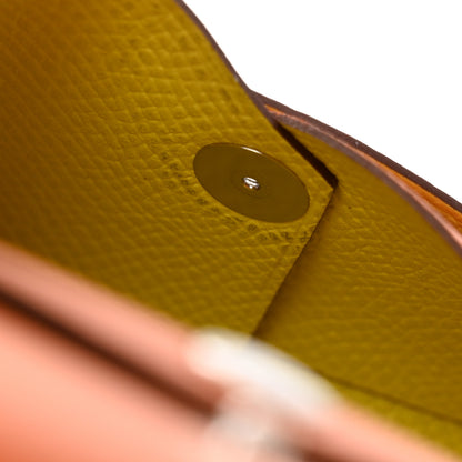 Hermes Epsom Calvi Duo Card Case Orange Lime 7 of 9