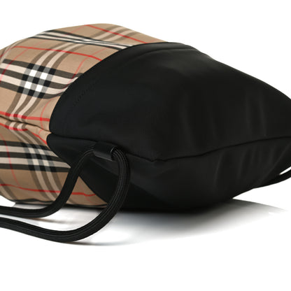 Burberry Printed Canvas Drawstring Bachpack Black 8 of 11