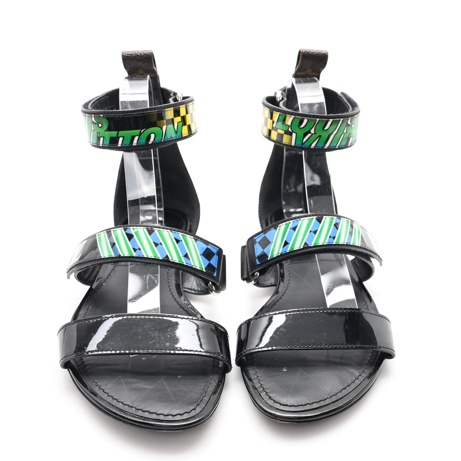 Louis Vuitton Patent Deep Sea Sandals 38 Black 3 of 10