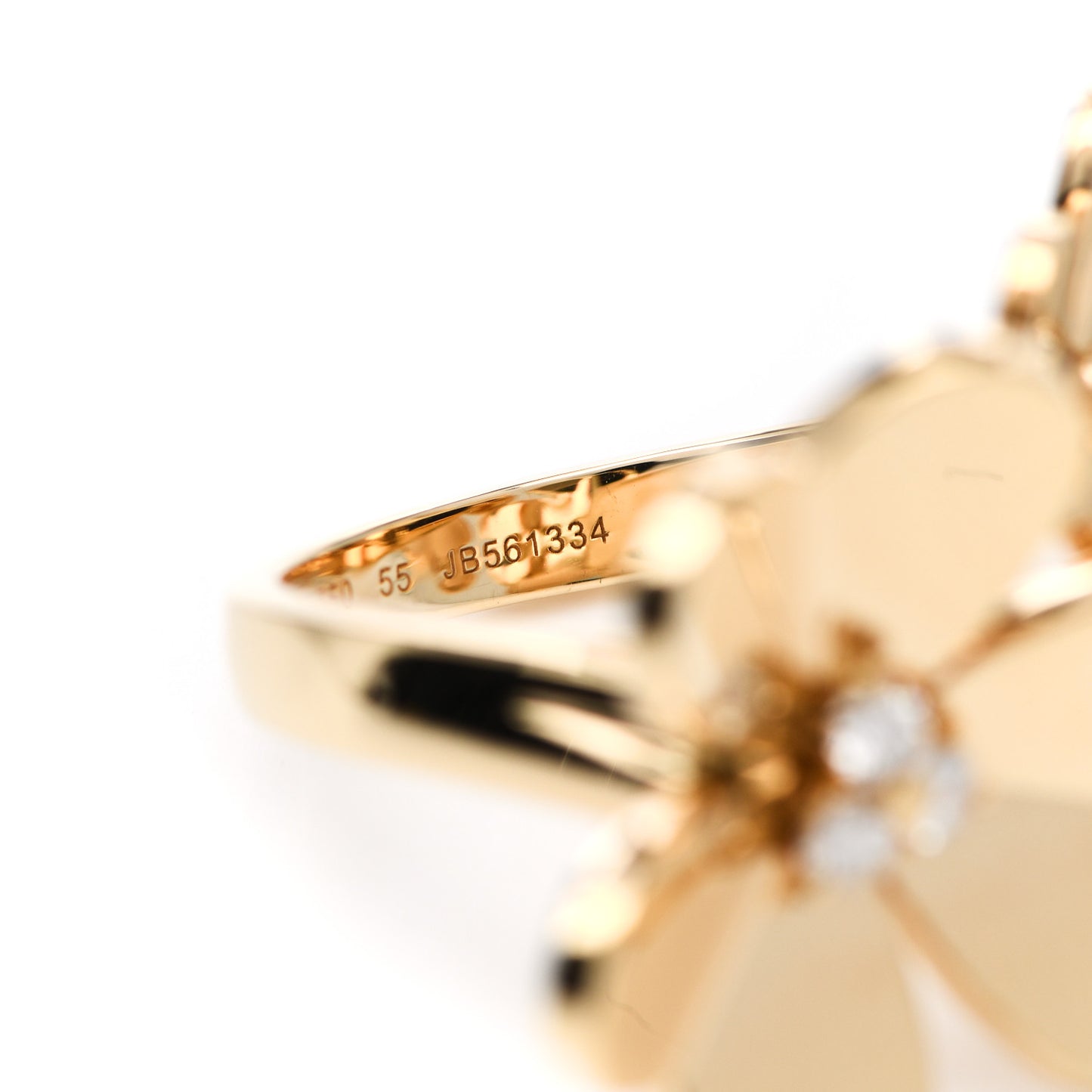 18K Yellow Gold Diamond Frivole Between The Finger Ring 55 7.25