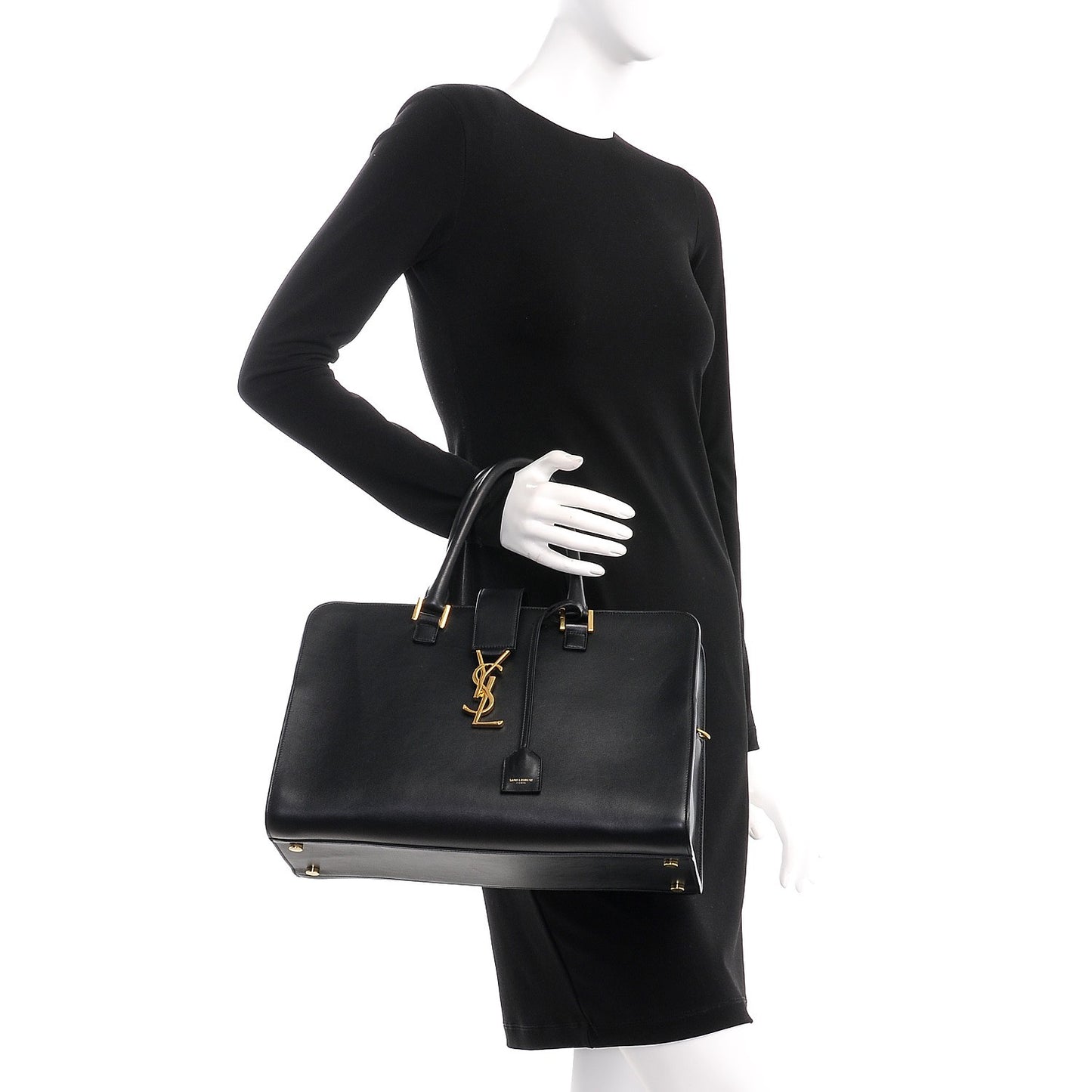 Smooth Calfskin Medium Monogram Cabas Black