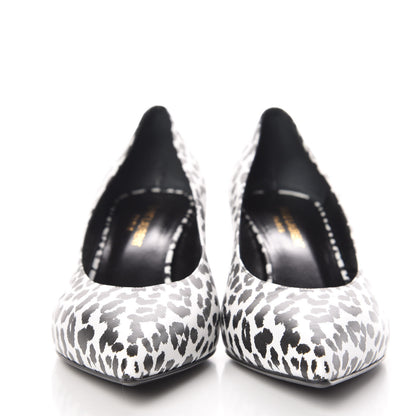 Saint Laurent Soft Calfskin Baby Cat Paris 50 Pumps 38.5 Bianco White Black 2 of 12