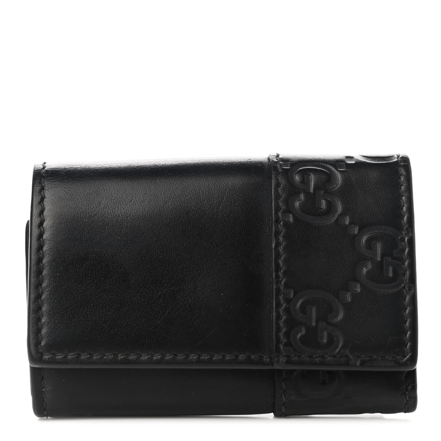 Gucci Guccissima Mistral 6 Key Holder Case Black 1 of 9
