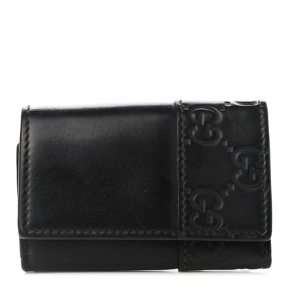 Gucci Guccissima Mistral 6 Key Holder Case Black 1 of 9