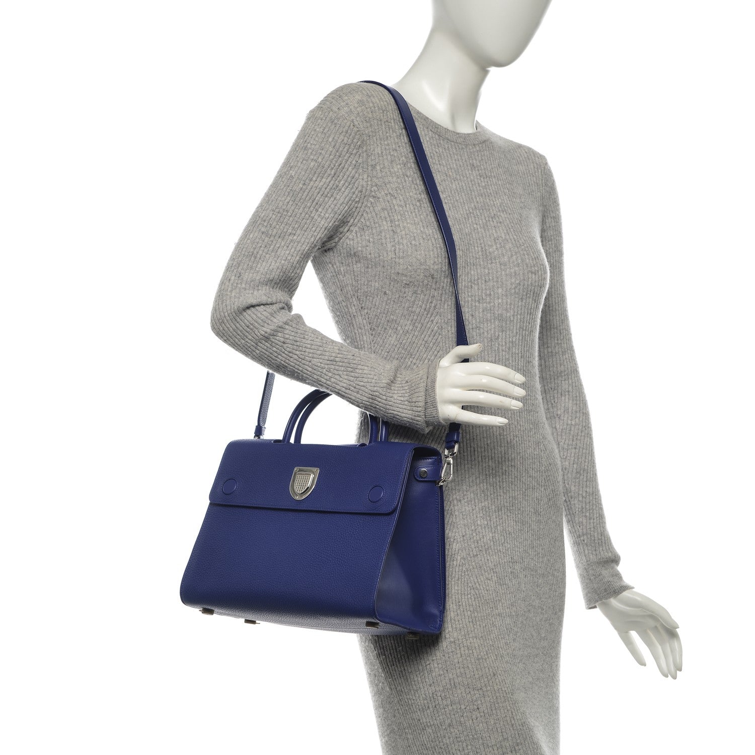 Christian Dior Bullcalf Medium Diorever Flap Yves Klein Blue 2 of 7