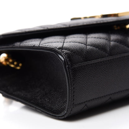 Saint Laurent Grain De Poudre Textured Mixed Matelasse Triquilt Small Monogram Satchel Black 6 of 10