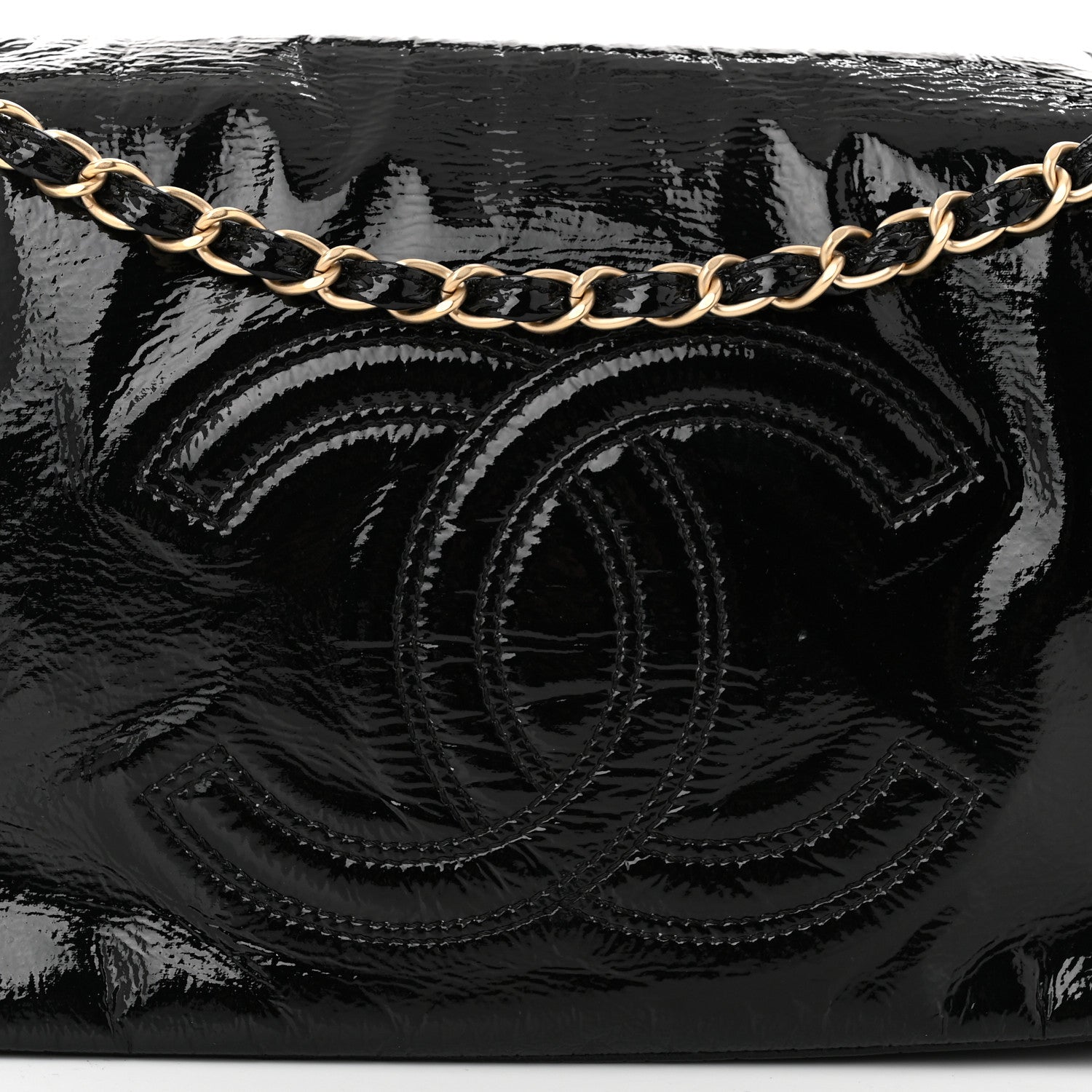 Chanel Vinyl XL Rock and Chain Flap Black 8 of 10