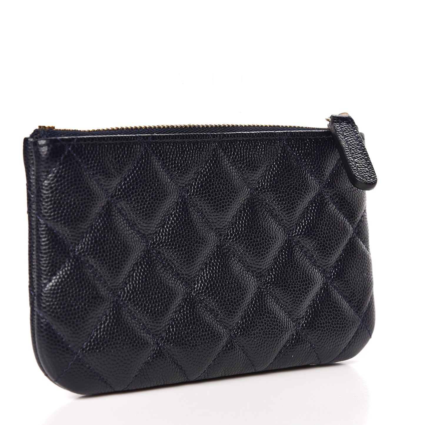 Caviar Quilted Small Cosmetic Case Navy