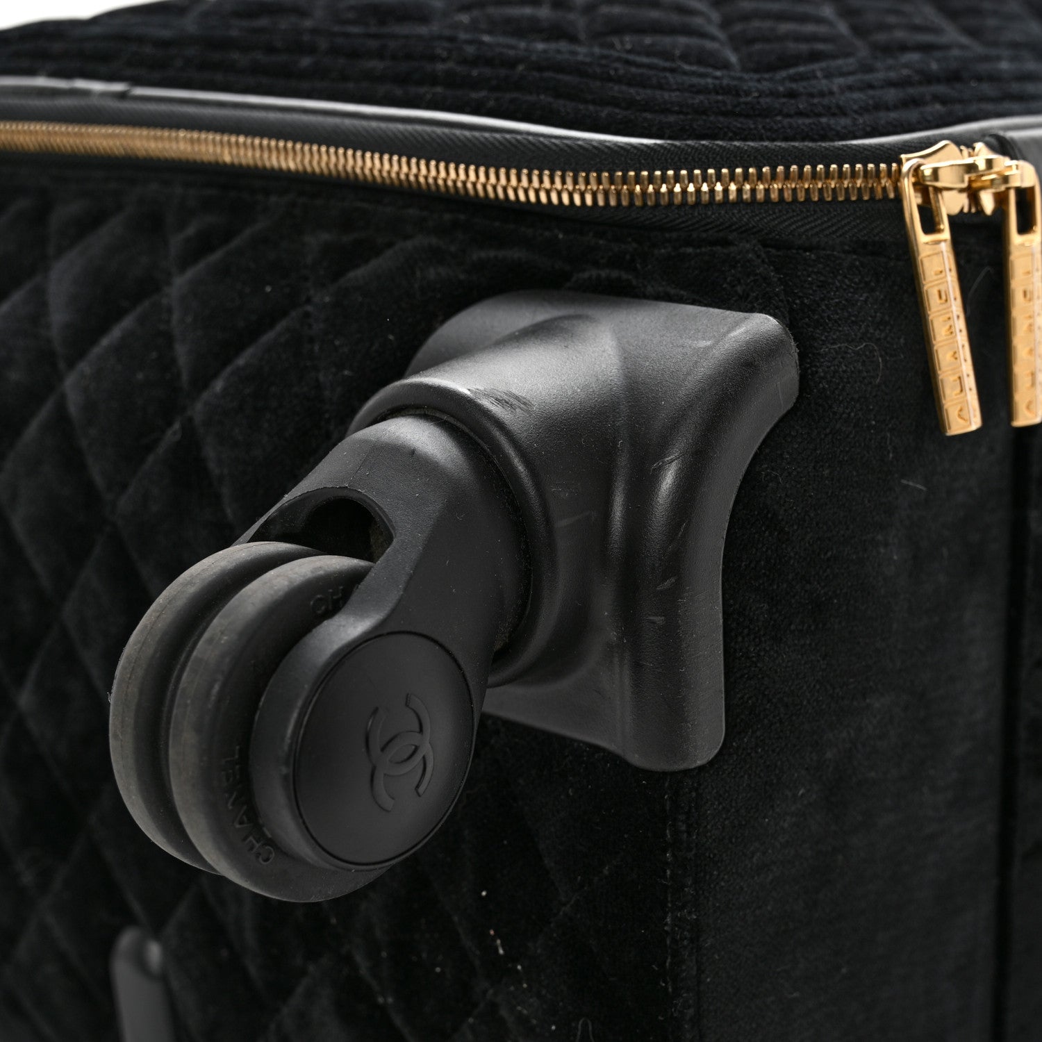 Chanel Suede Quilted Coco Case Trolley Black 9 of 12
