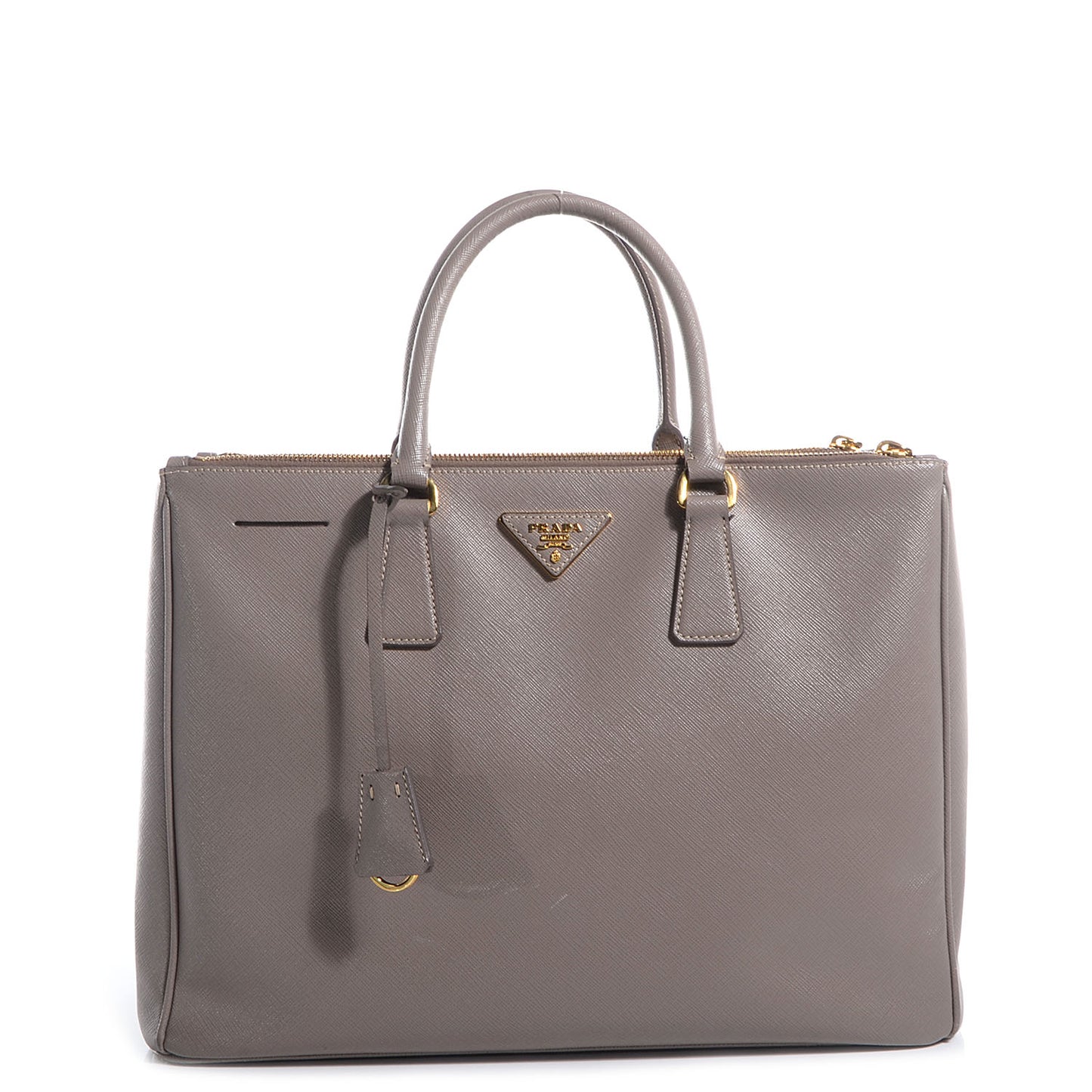 Saffiano Lux Large Double Zip Tote Argilla