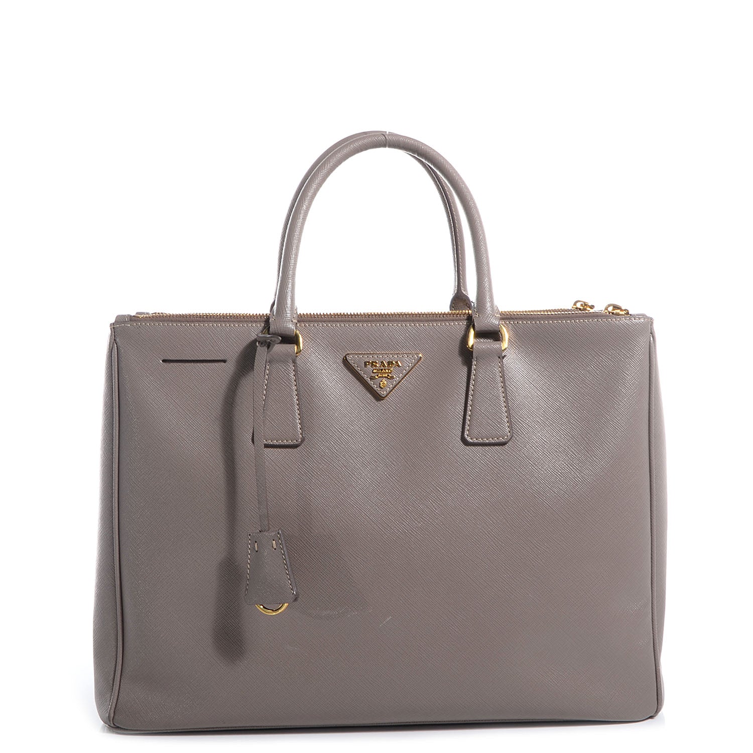Prada Saffiano Lux Large Double Zip Tote Argilla 1 of 10