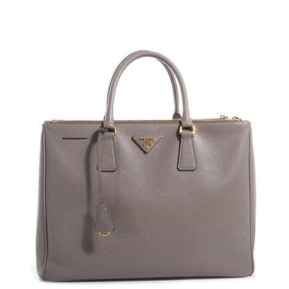 Prada Saffiano Lux Large Double Zip Tote Argilla 1 of 10