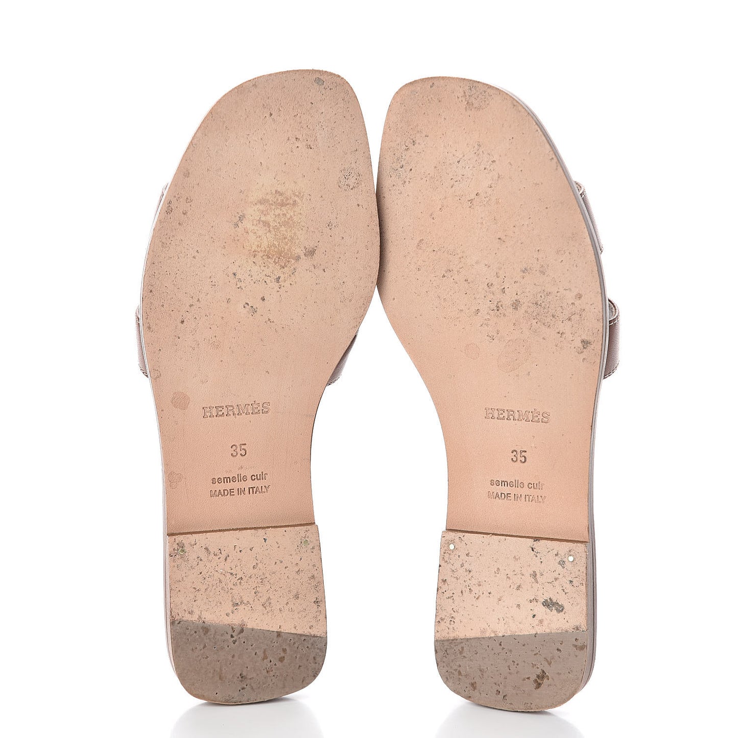 Box Calfskin Oran Sandals 35 Gold